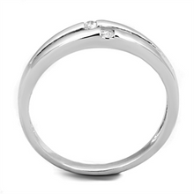 3W779 - Brass Ring Rhodium Women AAA Grade CZ Clear