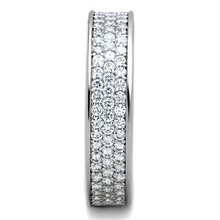 3W781 - Rhodium Brass Ring with AAA Grade CZ  in Clear