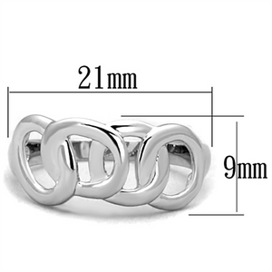 3W783 - Brass Ring Rhodium Women No Stone No Stone
