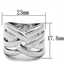 3W784 - Brass Ring Rhodium Women No Stone No Stone