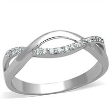 3W796 - Brass Ring Rhodium Women AAA Grade CZ Clear