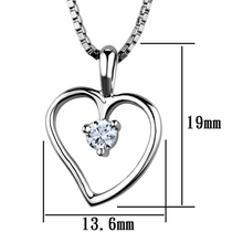 3W797 - Brass Chain Pendant Rhodium Women AAA Grade CZ Clear