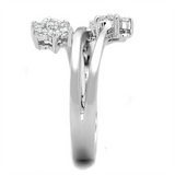 3W810 - Brass Ring Rhodium Women AAA Grade CZ Clear