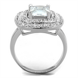 3W839 - Brass Ring Rhodium Women AAA Grade CZ Clear