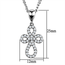 3W845 - Brass Chain Pendant Rhodium Women AAA Grade CZ Clear