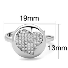 3W864 - Brass Ring Rhodium Women AAA Grade CZ Clear