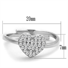 3W865 - Brass Ring Rhodium Women AAA Grade CZ Clear