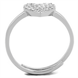 3W865 - Brass Ring Rhodium Women AAA Grade CZ Clear