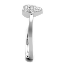 3W865 - Brass Ring Rhodium Women AAA Grade CZ Clear
