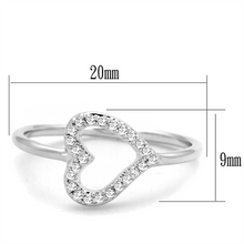 3W866 - Brass Ring Rhodium Women AAA Grade CZ Clear