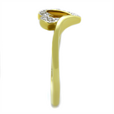 3W870 - Brass Ring Gold+Rhodium Women AAA Grade CZ Clear