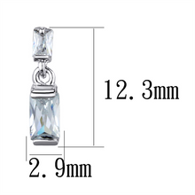 3W887 - Brass Earrings Rhodium Women AAA Grade CZ Clear