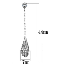 3W898 - Brass Earrings Rhodium Women Top Grade Crystal Clear