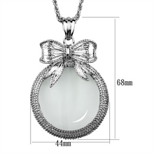 3W911 - Brass Magnifier pendant Rhodium Women Synthetic Clear
