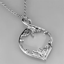3W918 - Brass Magnifier pendant Rhodium Women Synthetic Clear