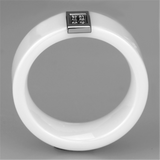 3W952 - Stainless Steel Ring High polished (no plating) Women Ceramic White