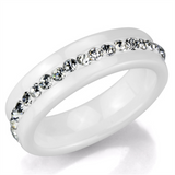 3W968 - Stainless Steel Ring High polished (no plating) Women Ceramic White
