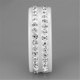 3W970 - Stainless Steel Ring High polished (no plating) Women Ceramic White