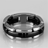 3W972 - Stainless Steel Ring High polished (no plating) Women Ceramic Jet