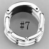 3W975 - Stainless Steel Ring High polished (no plating) Women Ceramic White