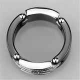 3W976 - Stainless Steel Ring High polished (no plating) Women Ceramic Jet