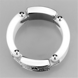 3W977 - Stainless Steel Ring High polished (no plating) Women Ceramic White