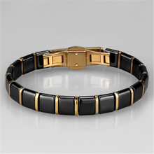 3W986 - Stainless Steel Bracelet IP Rose Gold(Ion Plating) Women Ceramic Jet
