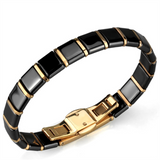 3W986 - Stainless Steel Bracelet IP Rose Gold(Ion Plating) Women Ceramic Jet