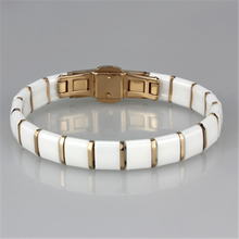 3W987 - Stainless Steel Bracelet IP Rose Gold(Ion Plating) Women Ceramic White