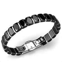 3W990 - Stainless Steel Bracelet High polished (no plating) Women Ceramic Jet