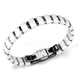 3W991 - Stainless Steel Bracelet High polished (no plating) Women Ceramic White