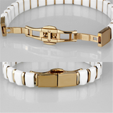 3W993 - Stainless Steel Bracelet IP Rose Gold(Ion Plating) Women Ceramic White