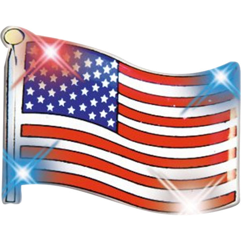 USA Flag Flashing Body Light Lapel Pins