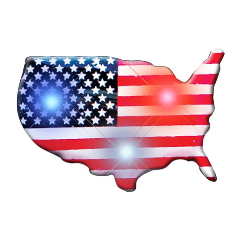 USA Shape Flag Flashing Body Light Lapel Pins