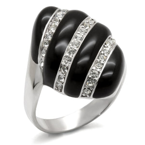 40314 - 925 Sterling Silver Ring High-Polished Women Top Grade Crystal Clear