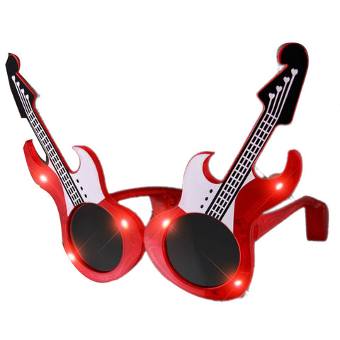 Guitar LED Sunglasses Red