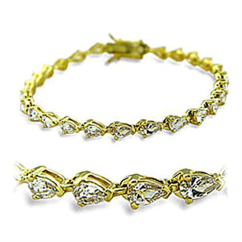 415804 - Brass Bracelet Gold Women AAA Grade CZ Clear