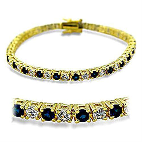 415903 - Brass Bracelet Gold Women Synthetic Sapphire