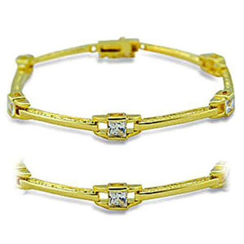 416004 - Brass Bracelet Gold Women AAA Grade CZ Clear