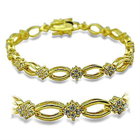 416006 - Brass Bracelet Gold Women AAA Grade CZ Clear