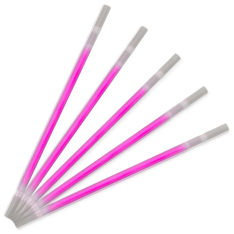 Pink Glow Drinking Straws Pack of 25