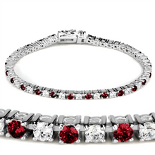 46902 - Brass Bracelet Rhodium Women Synthetic Ruby