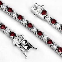 46902 - Brass Bracelet Rhodium Women Synthetic Ruby