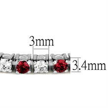 46902 - Brass Bracelet Rhodium Women Synthetic Ruby
