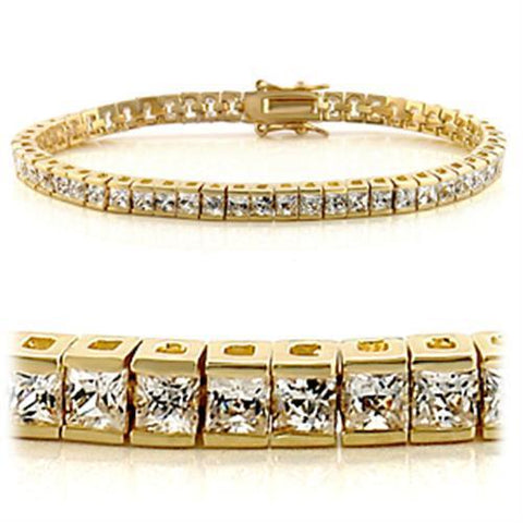 47101 - Brass Bracelet Gold Women AAA Grade CZ Clear