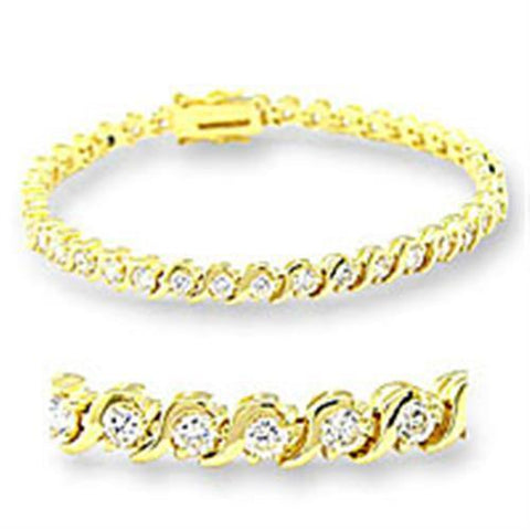 47204 - Brass Bracelet Gold Women AAA Grade CZ Clear