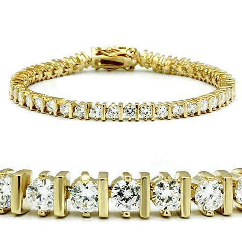 47205 - Brass Bracelet Gold Women AAA Grade CZ Clear