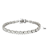 47302 - Brass Bracelet Rhodium Women AAA Grade CZ Clear