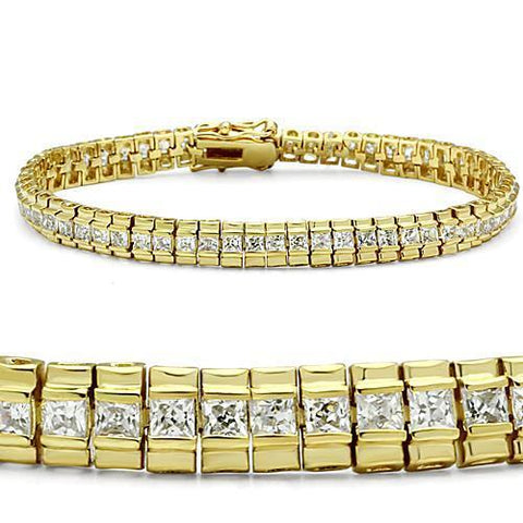 47303 - Brass Bracelet Gold Women AAA Grade CZ Clear