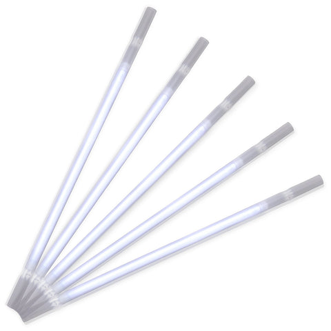 White Glow Drinking Straws Pack of 25